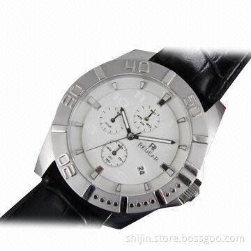 Stainless steel men's watch with Japanese quartz movement, hot selling, China manufacturer